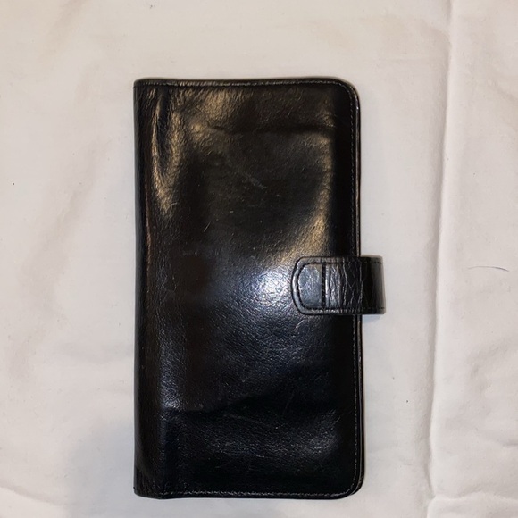 Coach Vintage Black Leather Wallet with Snap Closure Unisex - Picture 6 of 9